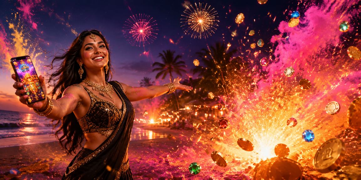 Player making a secure deposit on mobile during Holi festival in Goa