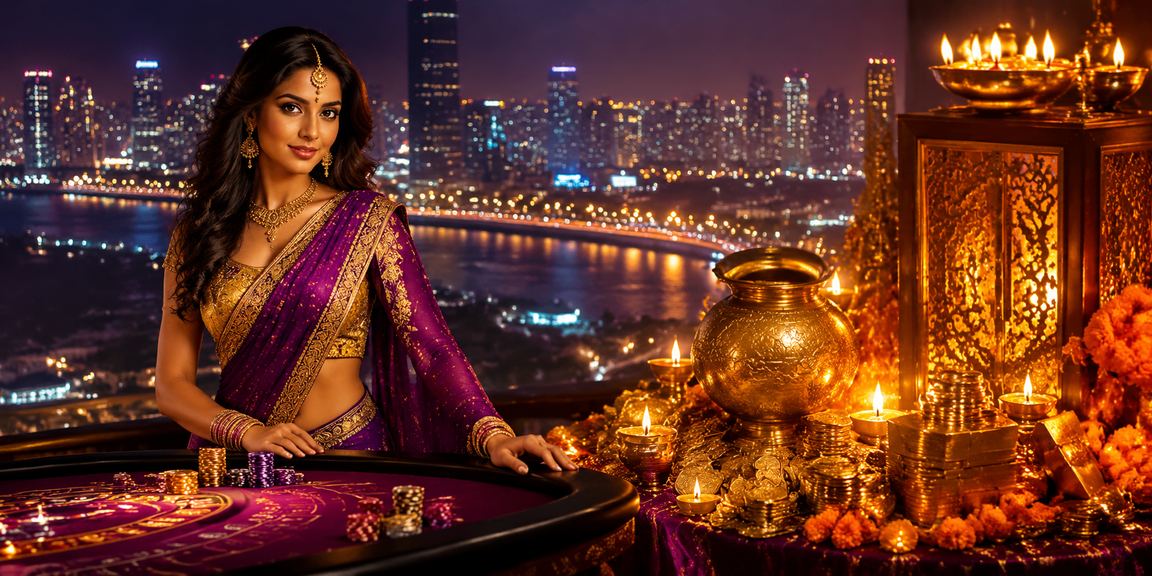 Mumbai Bandra marketplace during Diwali with festive lights and people